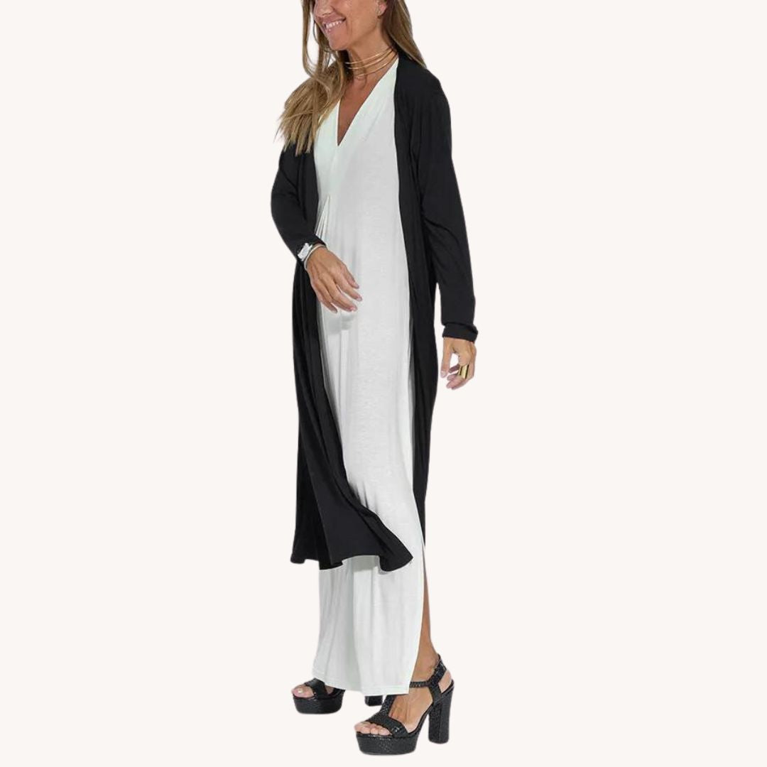 Katee - lang slankekjole og vestsett