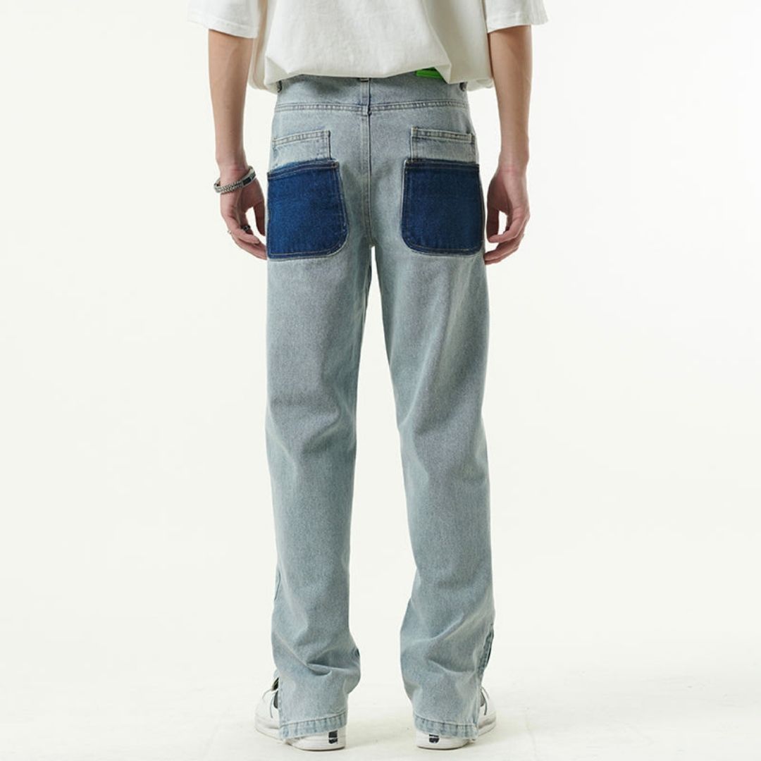 Liam - Kunstneriske jeans med slange- og sommerfuglprint