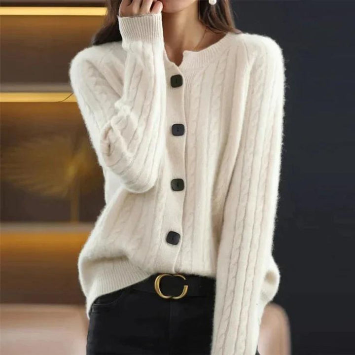 Lina - Fuzzy Plain Langarmpullover