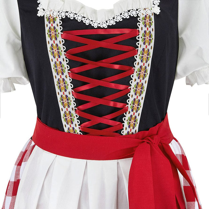 Dirndl-kjole for kvinner med vakre bånd