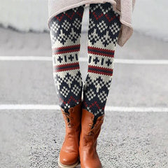 Xiomara - islandsk genser vintage leggings med teksturert trykk