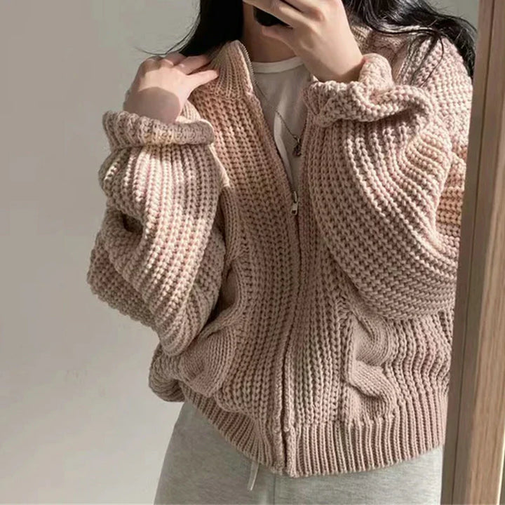 Emma - tykk kabelstrikket cardigan