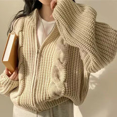 Emma - tykk kabelstrikket cardigan