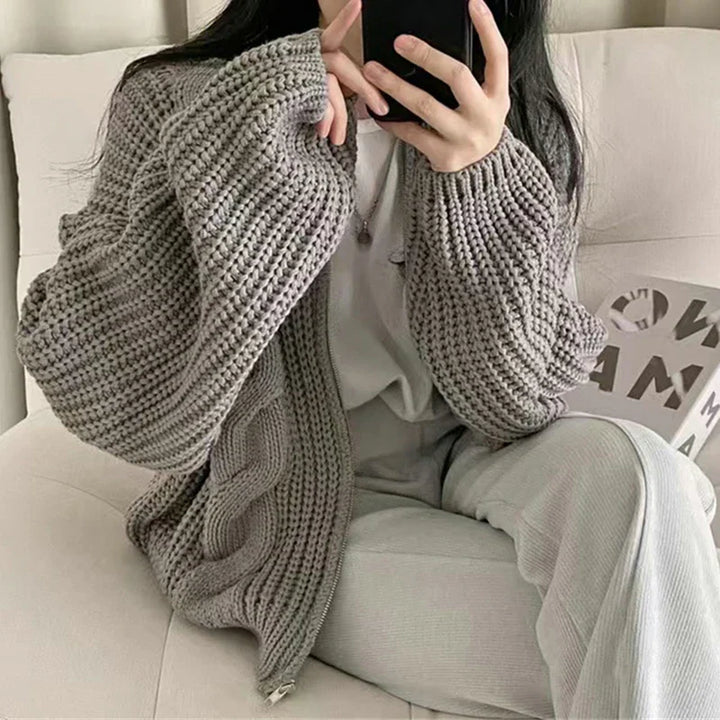 Emma - tykk kabelstrikket cardigan