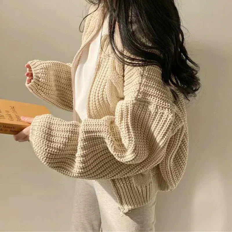 Emma - tykk kabelstrikket cardigan