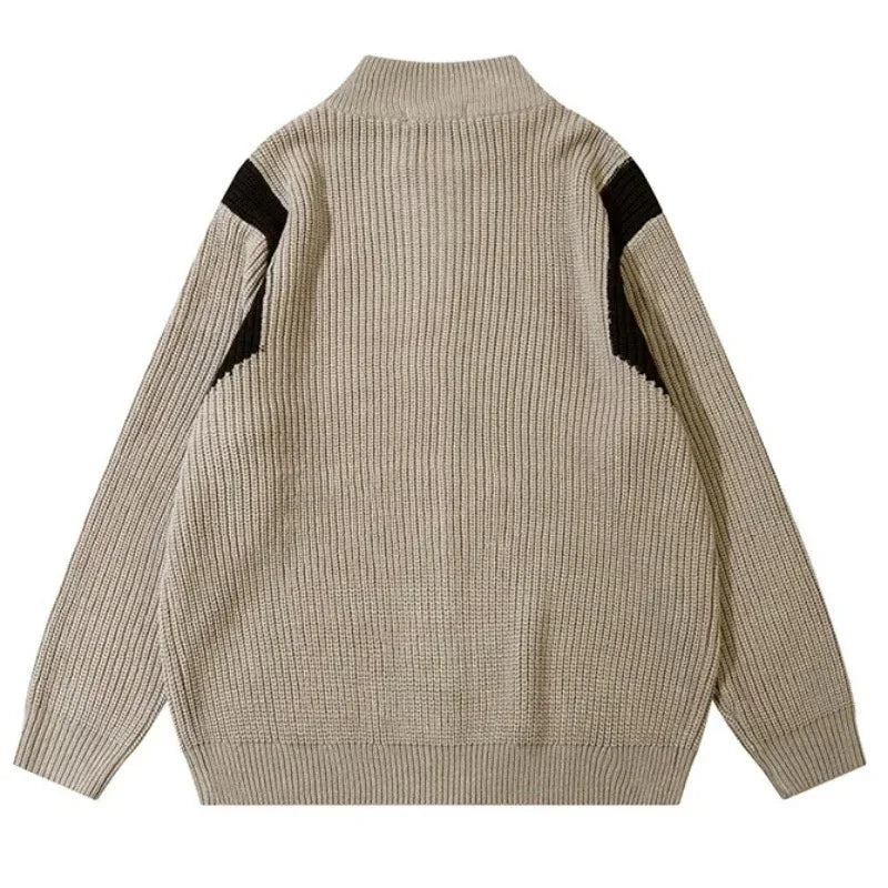 Theo - Moderne cardigan med glidelås og kontrastdesign