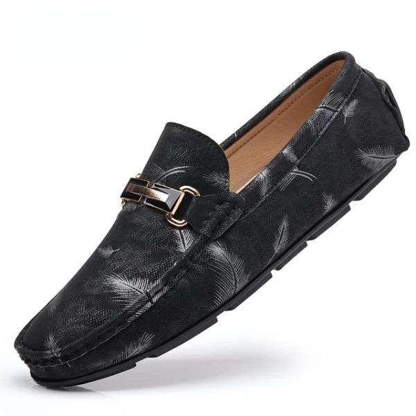 Nolan - Elegante loafers med bladmønster med spenndetalj